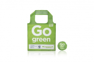 Geri dönüştürülmüş okyanus plastiğinden üretilmiş kılıflı Eco Shopper compact alışveriş çantası, 42 x 42 cm